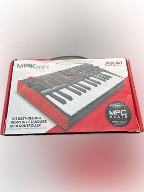 Akai MPK Mini Compact MIDI Keyboard Controller — Black & Red